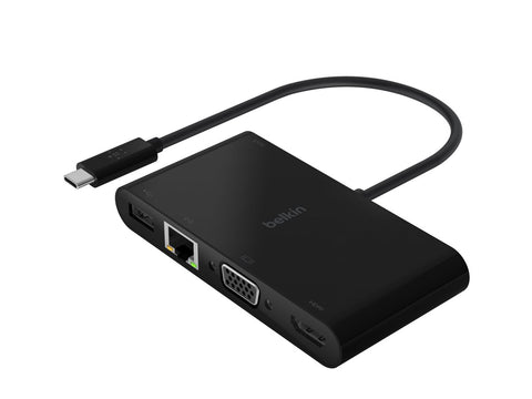 BELKIN Adaptateur Hub USB-C HDMI VGA RJ45 100w PD