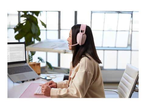 LOGITECH Zone Vibe 100 Headset full size Bluetooth wireless rose