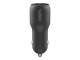 BELKIN BOOST CHARGE 24w USB-A Dual Car Charger w/ 1M PVC A-C Black