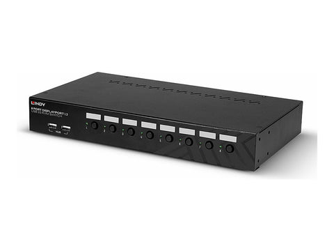 LINDY 8 Port DisplayPort 1.2 USB 2.0 KVM Switch Switches between up to 8 PCs from one display keyboard and mouse