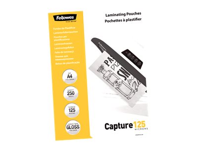 FELLOWES POCHETTES A PLASTIFIER 125MIC 250PC