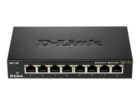 D-LINK 8-port 10/100/1000Mbps Gigabit Ethernet Switch - Metal Housing