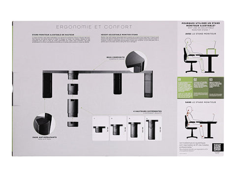 TNB Monitor Riser With Modular Riser Solid Particle Board And Moisture Resistance Heavy-Duty 20Kg Adjustable Height