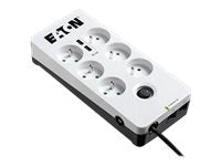 EATON Multiprises parafoudre 10A Protection Box 6 prises FR avec protection de ligne Tel/Internet Port USB