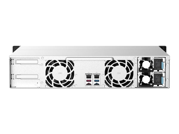 QNAP 12-bay Rackmount NAS AMD Ryzen V1000 series V1500B 4C/8T 2.2GHz 8Go DDR4 RAM 2x2.5GbE LAN optional 10GbE & M.2 NVMe/SATA