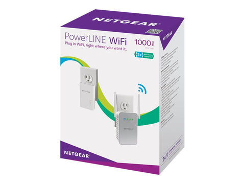 NETGEAR Powerline Wireless 1000 Set - 1x PL1000 Adapter 1xPLW1000 WiFi IEEE 2.4 GHz/5 GHz 802.11 b/g/n/ac Access Point