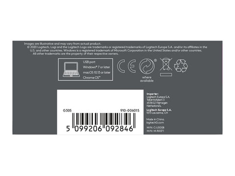 LOGITECH G305 LIGHTSPEED Wireless Gaming Mouse - BLUE - EWR2