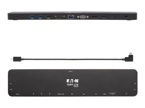 EATON TRIPPLITE USB-C Dock Triple Display 4K HDMI & DP VGA USB 3.2 Gen 1 USB-A/C Hub GbE 100W PD Charging