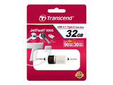 TRANSCEND 32Go Clé USB3.1 Gen 1- On The Go - Type A et C - Argentée