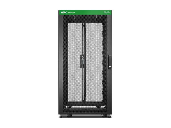 APC Easy Rack 600mm/24U/1200mm with Roof Side panel castors feet and 4 Brackets no Bottom black