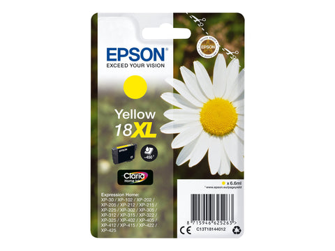 EPSON 3LB 18XL ink cartridge yellow high capacity 6.6ml 450 pages 1-pack blister without alarm