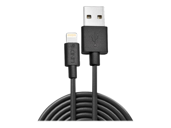LINDY 3m USB to Lightning Cable black Charge and sync Cable for iPhone iPad & iPod