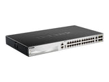 D-LINK L3 Light Switch 24 Gigabit Ports & 2 10GBASE-T Ports & 4 10GbE SFP+ Ports Physical Stack Up To 9 Units