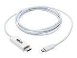 EATON TRIPPLITE USB-C to HDMI Adapter Cable M/M 4K 60 4:4:4 Thunderbolt 3 Compatible White 6ft. 1.8m