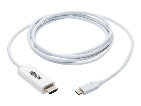 EATON TRIPPLITE USB-C to HDMI Adapter Cable M/M 4K 60 4:4:4 Thunderbolt 3 Compatible White 6ft. 1.8m