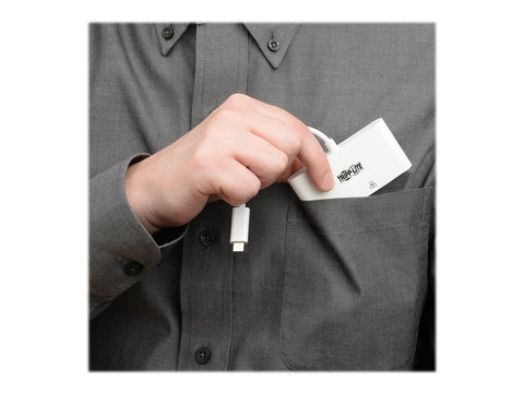 EATON TRIPPLITE USB-C Multiport Adapter - HDMI USB 3.0 Port GbE 60W PD Charging HDCP White