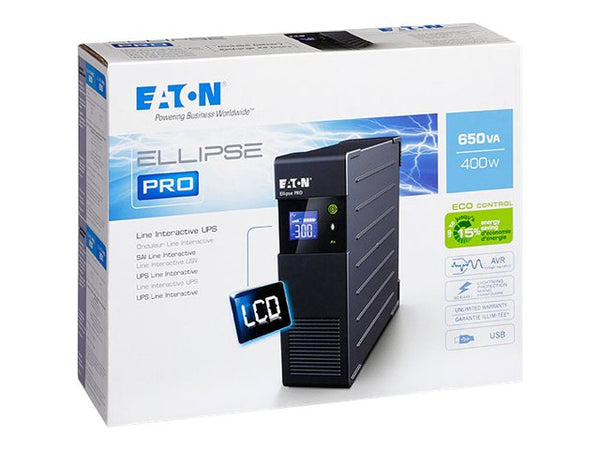 EATON UPS Ellipse PRO 1600 USB FR rack/tower - AC 230 V - 1000 Watt - 1600 VA - USB - French 8 Output - 2U - 19inch