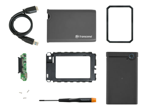 TRANSCEND Kit Boîtier vide pour 2.5p SSD/Disque Dur USB 3.1 Gen 1