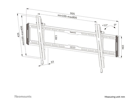 NEOMOUNTS WL35-550BL18 Support pour écran mural 43-86p - inclinable - installation facile