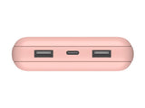 BELKIN Powerbank 20K 15W USB-C cable inclus + 2 USB-A Rose