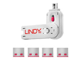 LINDY Clé USB et 4 bloqueurs de ports USB Rose