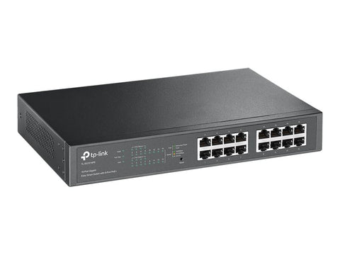 TP-LINK 16-Port Gigabit Desktop/Rackmount PoE+ Easy Smart Switch 16 Gigabit RJ45 ports including 8 PoE+ ports 110W PoE Power supply