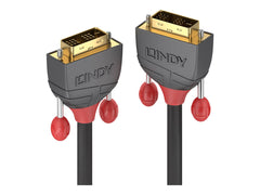LINDY 25m DVI-D Cable M/M Anthra Line DVI-I 18+5 Single Link Digital + Analogue