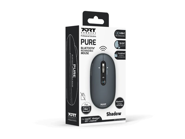 PORT DESIGNS Mouse Rechargeable Bluetooth Pure Mac - Shadow