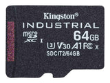 KINGSTON 64Go microSDXC Industrial C10 A1 pSLC Card Single Pack w/o Adapter
