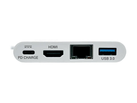 EATON TRIPPLITE USB-C Multiport Adapter - HDMI USB 3.0 Port GbE 60W PD Charging HDCP White