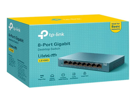 TP-LINK LiteWave 8-Port Gigabit Desktop Switch 8 Gigabit RJ45 Ports Desktop Steel Case