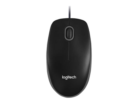 LOGITECH B100 Mouse right and left-handed optical 3 buttons wired USB black