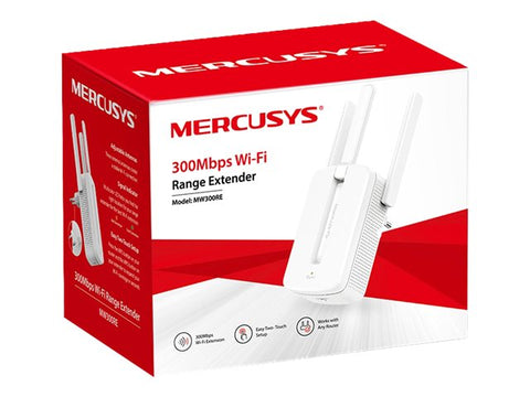 TP-LINK MERCUSYS MW300RE N300 WiFi 802.11n Range Extender WPS 2x antenna