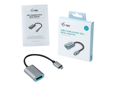 I-TEC USB C to Display Port Metal Adapter 1xDP 4K 60Hz Ultra HD compatible with Thunderbolt 3