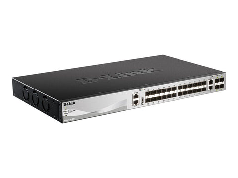 D-LINK L3 Light Switch 24 SFP ports & 2 10GBASE-T ports & 4 10GbE SFP+ Ports Physical Stack Up To 9 Units