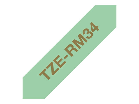 BROTHER P-Touch 12mm mint green/gold ribbon tape