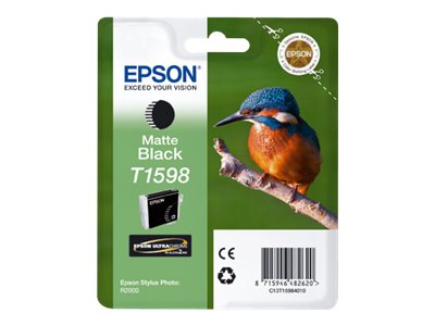 EPSON T1598 cartouche d encre noir mat capacité standard 1-pack blister sans alarme Stylus Photo R2000