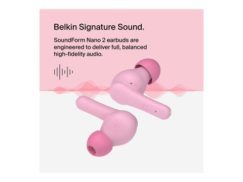 BELKIN SOUNDFORM NANO2 True Wireless Earbuds Pink