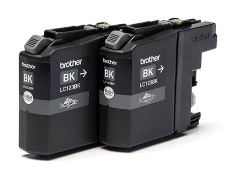 BROTHER LC-123 cartouche d encre noir capacité standard 2 x 600 pages 2-pack blister sans alarme