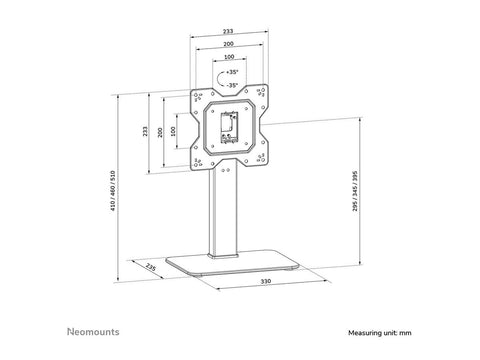 NEOMOUNTS DS45-430BL12 Support de bureau pour écran à poser 23-43p- pivotant