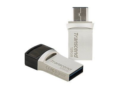 TRANSCEND 128Go Clé USB3.1 Gen 1- On TheGo - Type A et C - Argentée