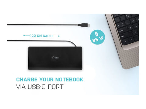 I-TEC USB-C Quattro Display Docking Station 2xDP 2xHDMI 1xGLAN 5xUSB 3.0 1xUSB-C-Data 1xAudio 1xMic 85W PD KL