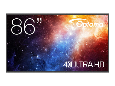 OPTOMA N3861K Écran LED 86" - 4K UHD 24/7j - 4Go/32Go - 450cd/m²- sans fil 2.4G/5G - 3H + USB-C - RJ45 Android 11