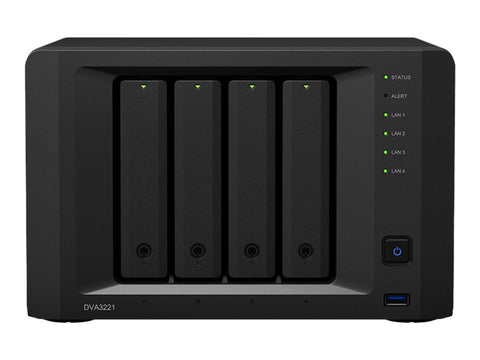 SYNOLOGY DVA3221 Deep Learning NVR Atom C3538 Quad-core 2.1GHz 8Go DDR4 3xUSB3.2 Gen1 port 2xeSATA port 1xCOM