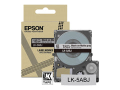 EPSON Matte Tape Grey/Black 18mm 8m LK-5ABJ