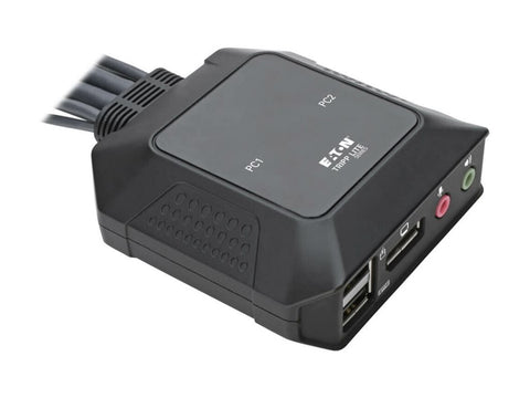 EATON TRIPPLITE Commutateur KVM 2 ports DisplayPort 1.1/USB avec audio/vidéo câbles intégrés partage de périphériques USB