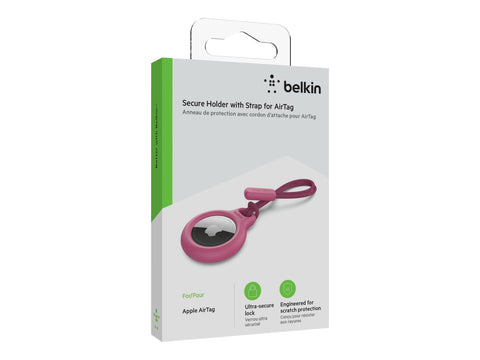 BELKIN Airtag Protection avec Cordon Rose