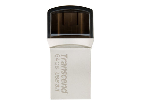 TRANSCEND 64Go Clé USB3.1 Gen 1- On The Go - Type A et C - Argentée