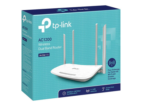 TP-LINK AC1200 Dual-Band Wi-Fi Router 867Mbps at 5GHz + 300Mbps at 2.4GHz 5 10/100M Ports 4 antennas IPTV Access Point Mode Mode