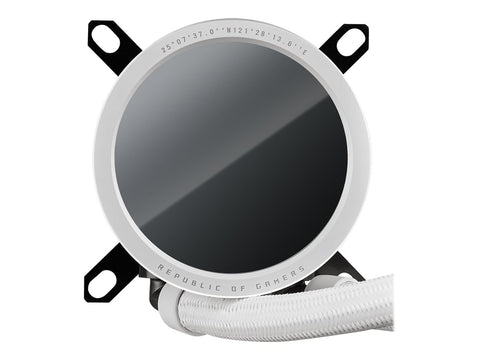 ASUS ROG RYUO III 240 ARGB white edition all-in-one CPU liquid cooler with Asetek 8th gen pump solution and Anime Matrix LED Display